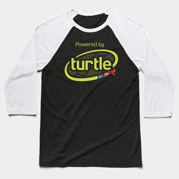 Powered By Turtle Baseball T-Shirt by TrulyMadlyGeekly